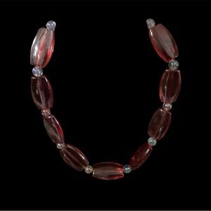 HANDCRAFTED NECKLACE RED AND WHITE VALENTINE JEWELRY COSTUME JEWELRY